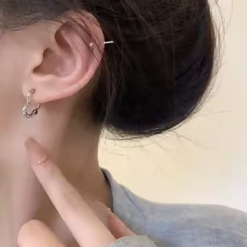 925銀針&times;肌理紋愛心&times;耳扣