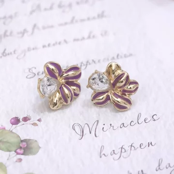 紫花水鑽淚滴×耳環.avif