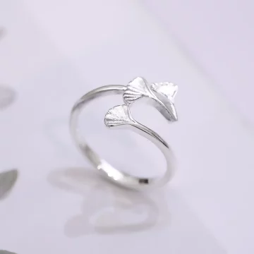 925銀飾×銀杏×開口戒指.avif
