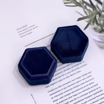 絲絨六角型×適用對戒×絨布盒×深藍