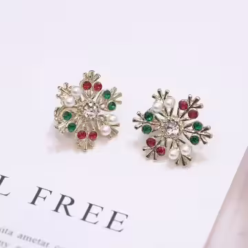 繽紛雪花×三角耳夾