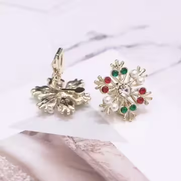 繽紛雪花×三角耳夾