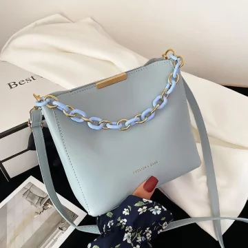時尚鍊條桶包×斜背包×藍色.avif