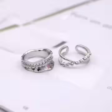 嘻哈金屬小圓珠×五套件戒指組 