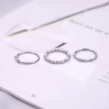 嘻哈金屬小圓珠×五套件戒指組 