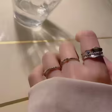 嘻哈金屬小圓珠×五套件戒指組 