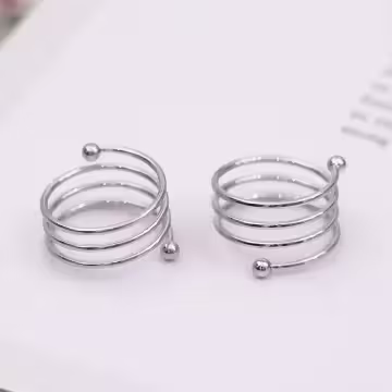 多層螺旋彈簧×六套件戒指組 