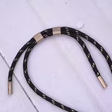 可調節雙環×金色×金蔥黑色布滌綸繩×手機斜背雙勾掛繩×金黑色