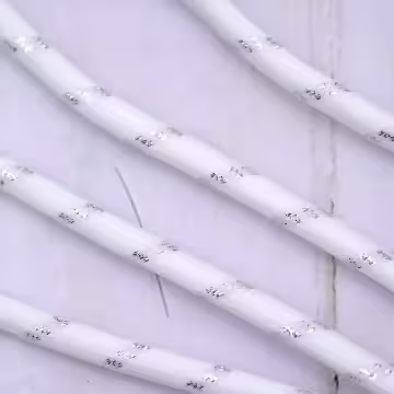 可調節雙環×銀色×銀蔥白色布滌綸繩×手機斜背雙勾掛繩×銀白色