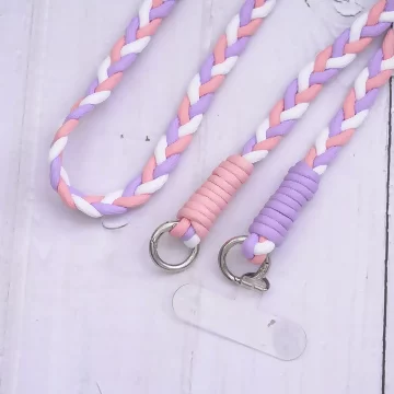 撞色麻花辮×手機斜背雙勾掛繩×粉紫.avif