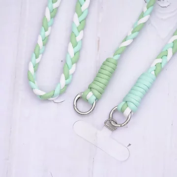 撞色麻花辮×手機斜背雙勾掛繩×綠白.avif