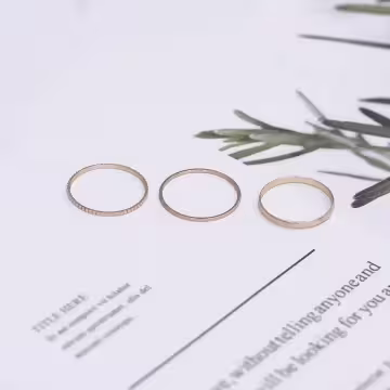 小碎金簡約波浪×六套件戒指組×金色