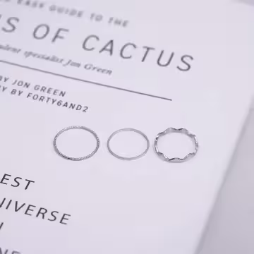 愛心小串珠×五套件戒指組×嫩橘