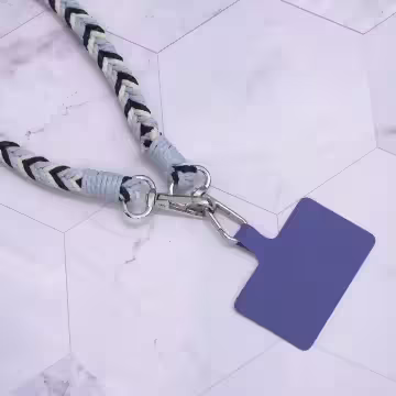 拼色麻花辮子×手機斜背雙勾掛繩×藍黑