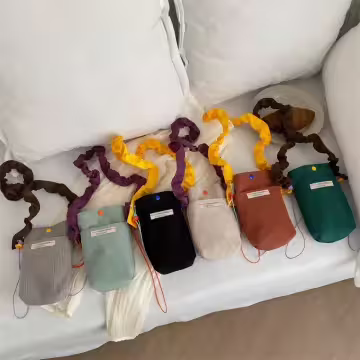 燈芯絨撞色街頭包×斜背包×棕色