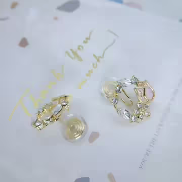 鬱金香花圈×蚊香盤U型耳夾