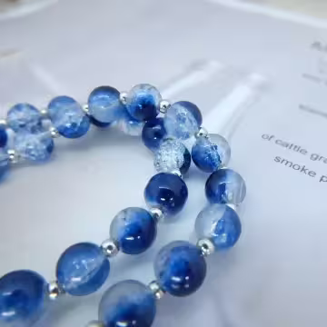 溏心藍爆晶鈴鐺&times;固定式串珠手鍊