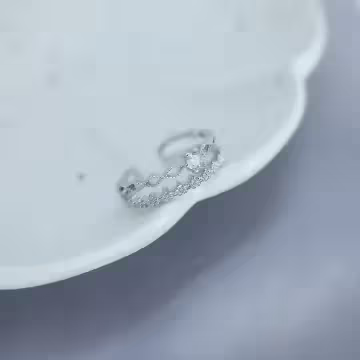 925銀飾×雙層蕾絲拱星×開口戒指
