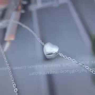 925銀飾&times;簡約磨砂愛心&times;鎖骨項鍊 