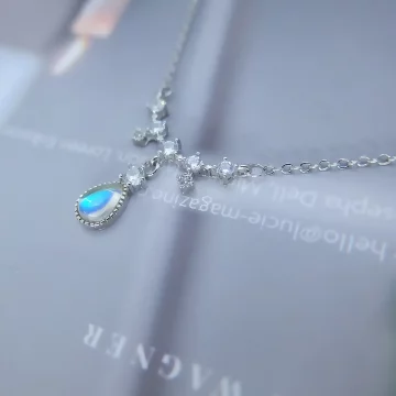 925銀飾×法式散鑽雨滴×鎖骨項鍊 .avif