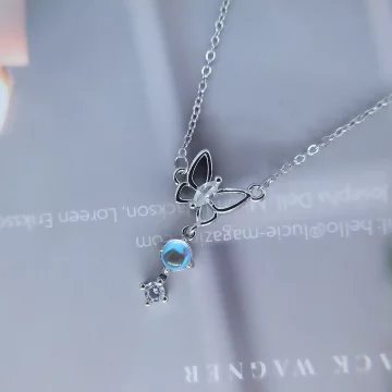 925銀飾×月光石小蝴蝶×鎖骨項鍊 .avif