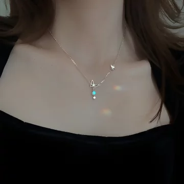 925銀飾×月光石小蝴蝶×鎖骨項鍊 .avif