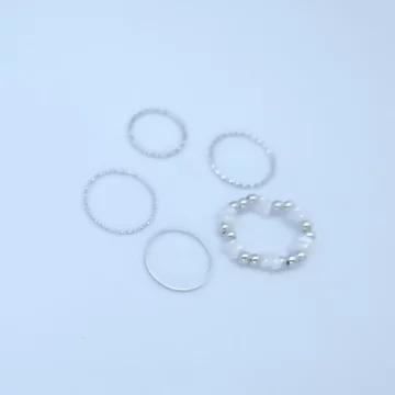 白銀米珠×五套件戒指組×銀色.avif