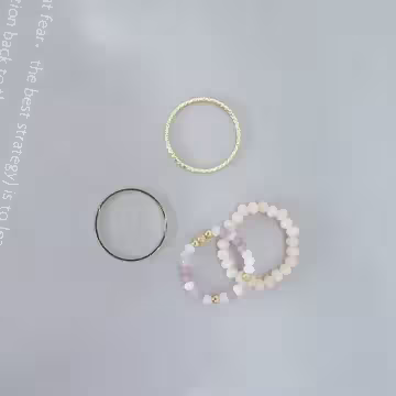 繽紛彩珠×四套件戒指組×共三色