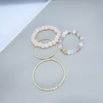 繽紛彩珠×四套件戒指組×共三色