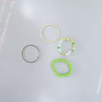 繽紛彩珠×四套件戒指組×共三色