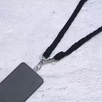 單色結辮編織×手機斜背雙勾掛繩×黑色