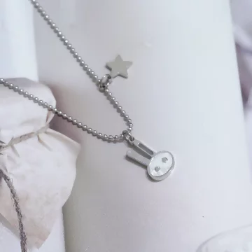 316鋼飾×小白兔星星×鎖骨項鍊×銀色.avif
