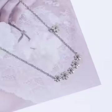 316鋼飾×雛菊花環×鎖骨項鍊×銀色