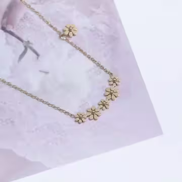 316鋼飾×雛菊花環×鎖骨項鍊×金色