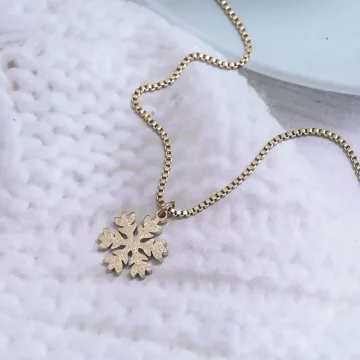 316鋼飾×雪花片×鎖骨項鍊×金色.avif