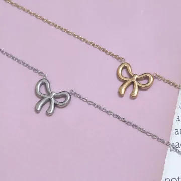 316鋼飾×蝴蝶結×鎖骨項鍊×銀色.avif