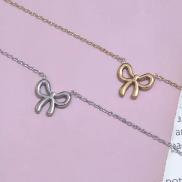 316鋼飾×蝴蝶結×鎖骨項鍊×金色.avif