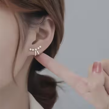 潮珍珠×U型耳骨夾