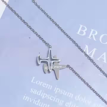 316鋼飾×小飛機×鎖骨項鍊×銀色