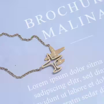 316鋼飾×小飛機×鎖骨項鍊×金色