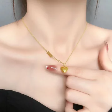 316鋼飾×H愛心×鎖骨項鍊×金色.avif