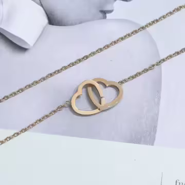 316鋼飾×心心相印×鎖骨項鍊×金色