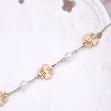 316鋼飾×幸運四葉草×手鍊×金色