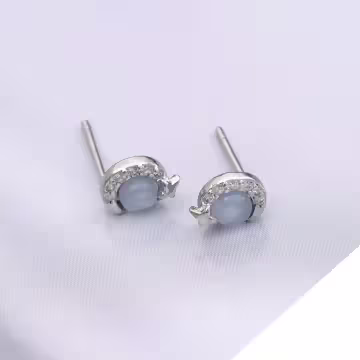 925銀針×藍暈星月×耳環