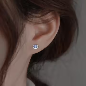 925銀針×藍暈星月×耳環