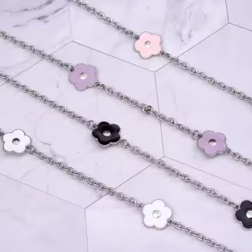 法式小花×手機斜背雙勾掛繩×粉紅