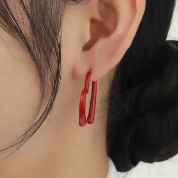 安可拉復古紅心×後掛式吊墜耳環 .avif