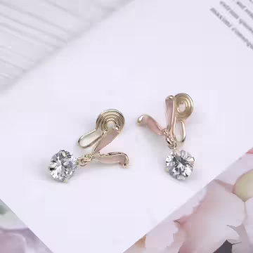 兔耳V字晶鑽×蚊香盤U型耳夾