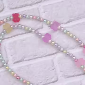 小熊軟糖圓珠×手機斜背雙勾掛繩×繽彩