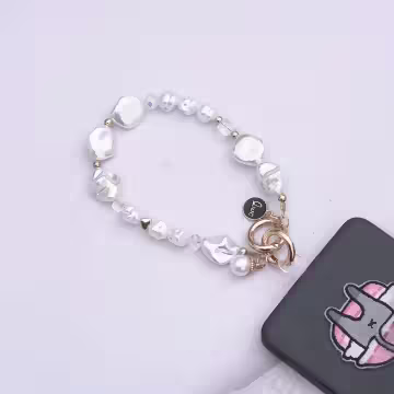 巴洛克珍珠LOVE吊牌×手機腕帶掛繩